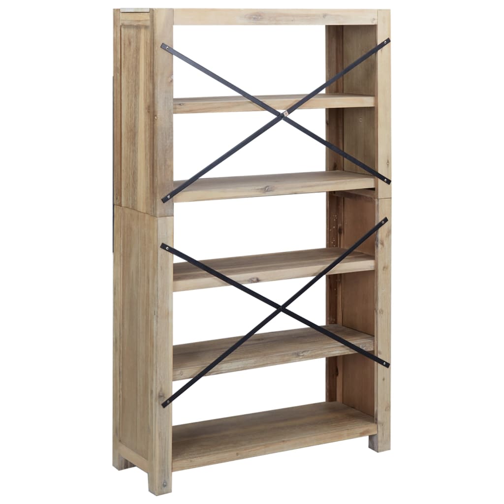 vidaXL 5-Tier Bookcase 80x30x140 cm Solid Wood Acacia - Brown