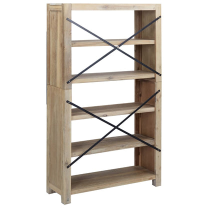 vidaXL 5-Tier Bookcase 80x30x140 cm Solid Wood Acacia - Brown
