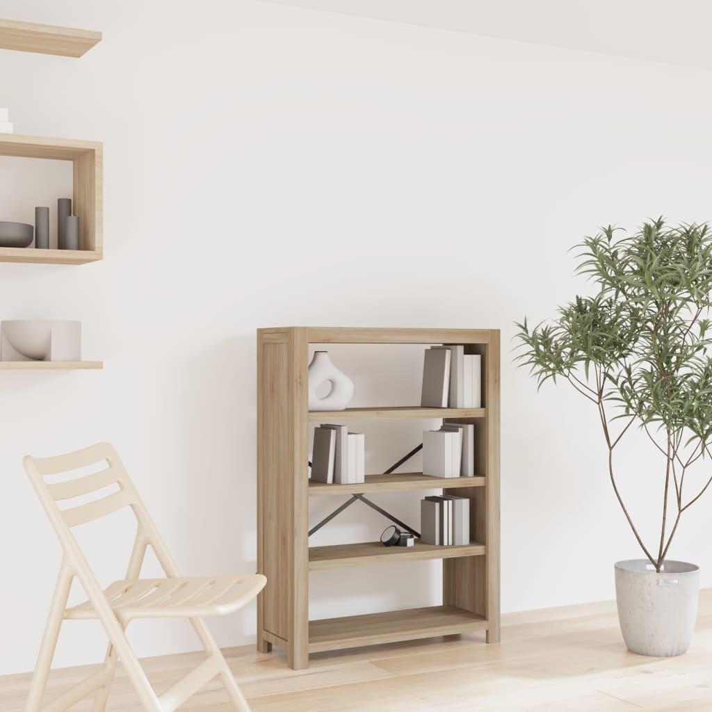 vidaXL 4-Tier Bookcase 80x30x110 cm Solid Wood Acacia - Brown