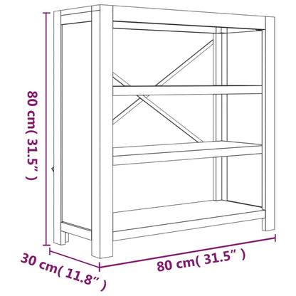 vidaXL 3-Tier Bookcase 80x30x80 cm Solid Wood Acacia - Brown