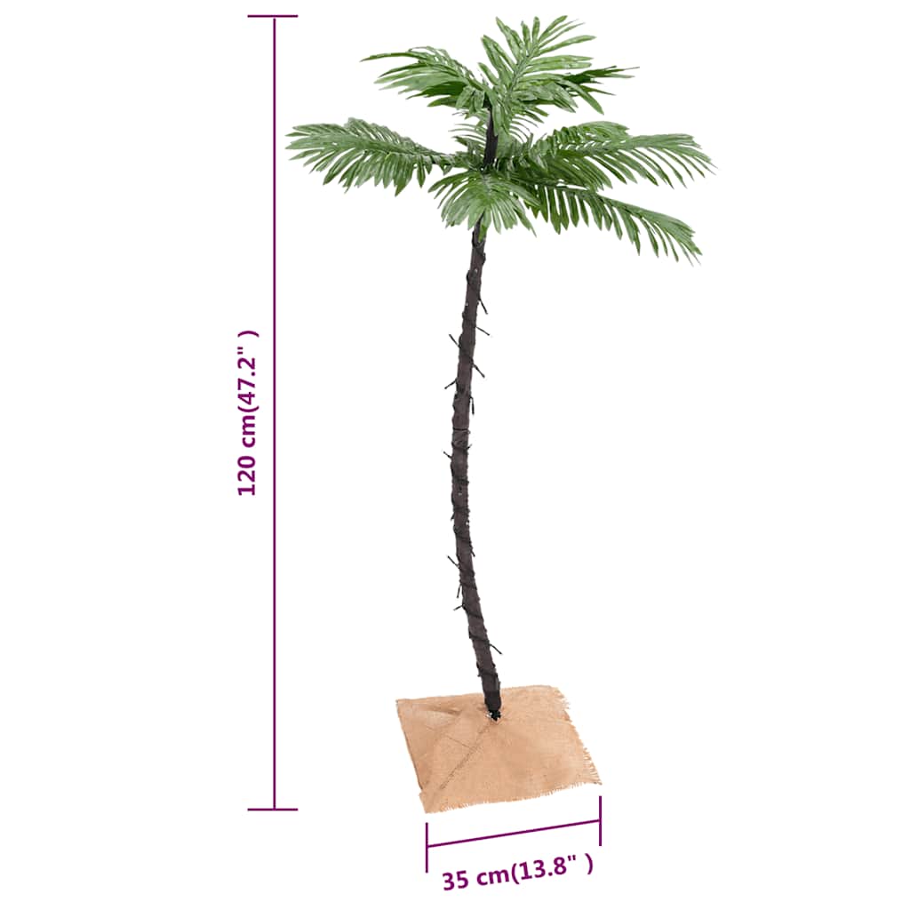 vidaXL LED Palm Tree Warm White 72 LEDs 120 cm