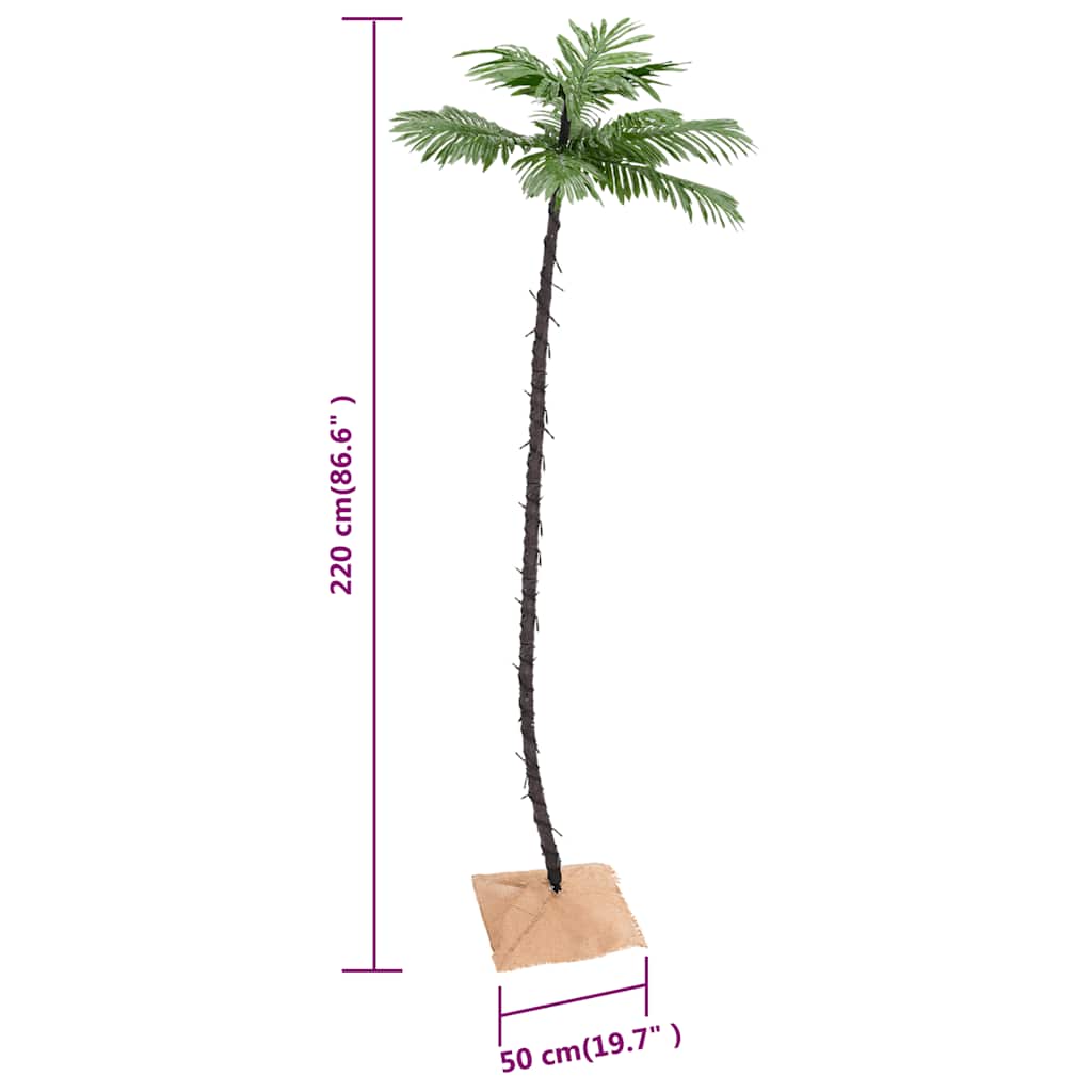 vidaXL LED Palm Tree Warm White 136 LEDs 220 cm
