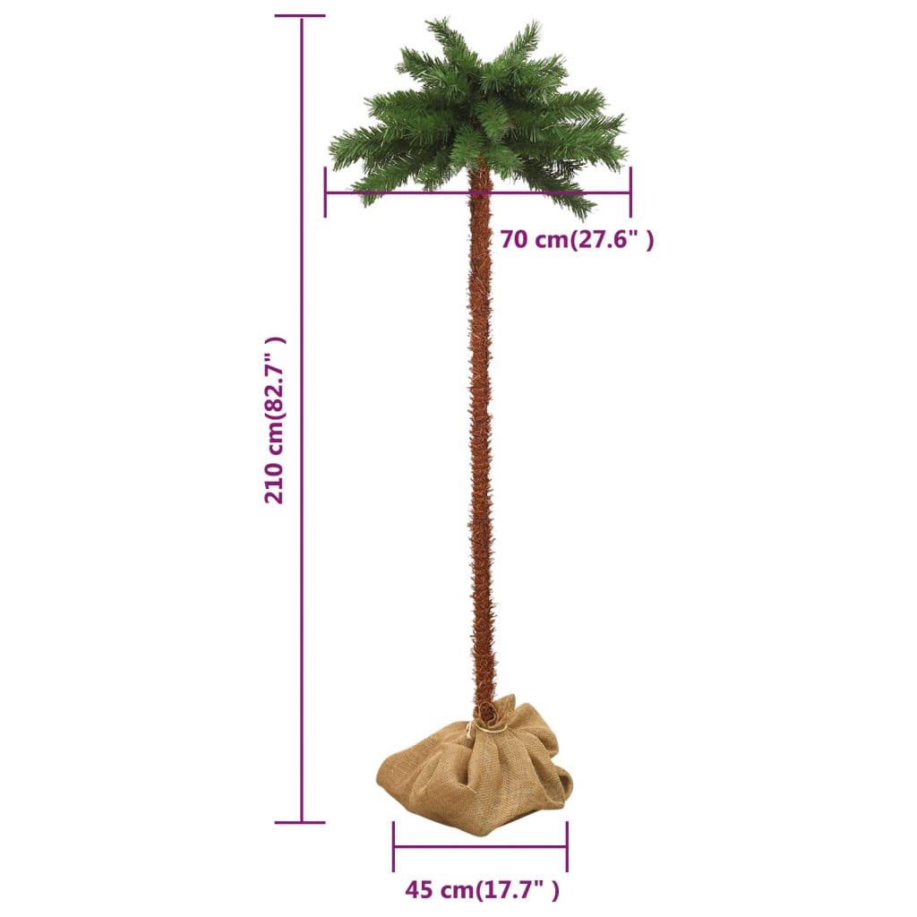 vidaXL Christmas Tree with LEDs 210 cm - Green