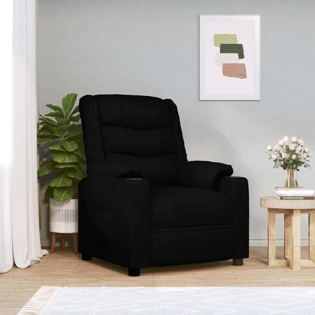 vidaXL Recliner Chair Black Faux Leather - 66301