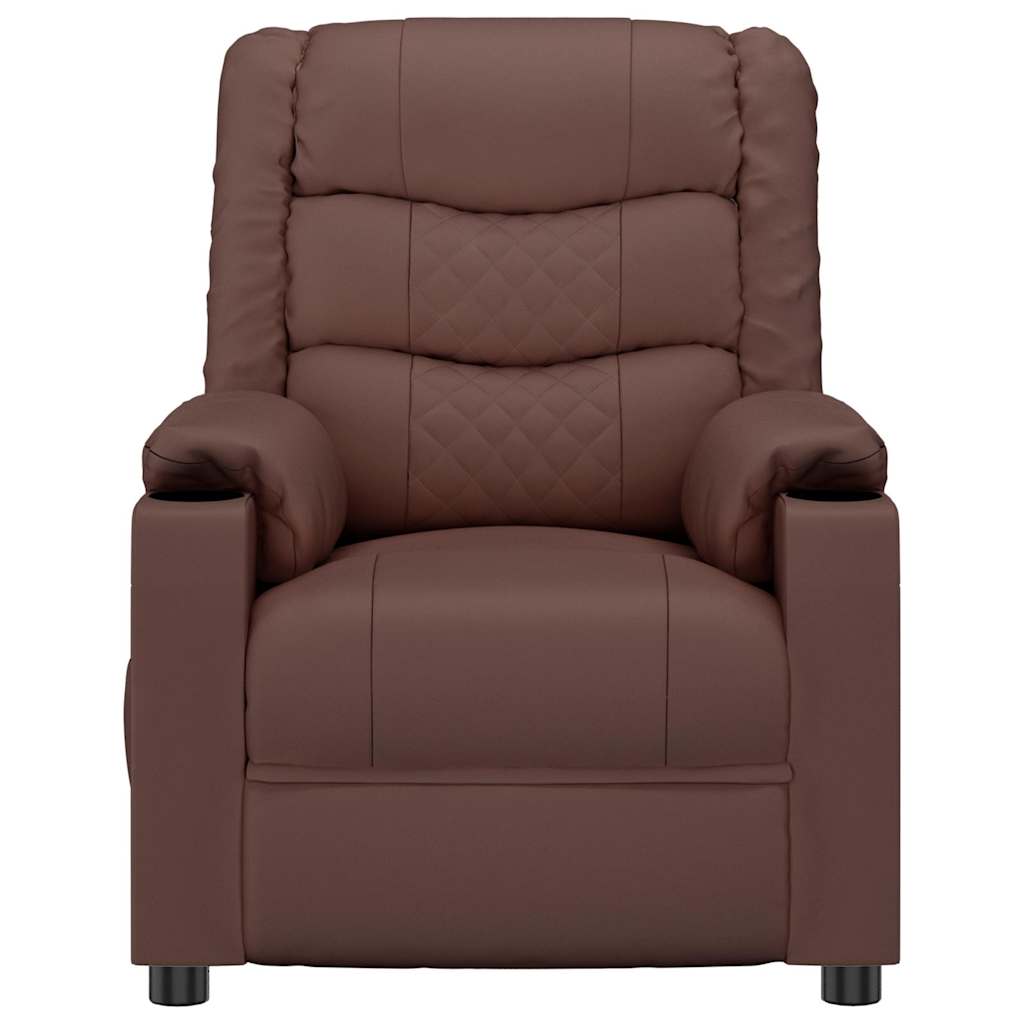 vidaXL Recliner Chair Brown Faux Leather
