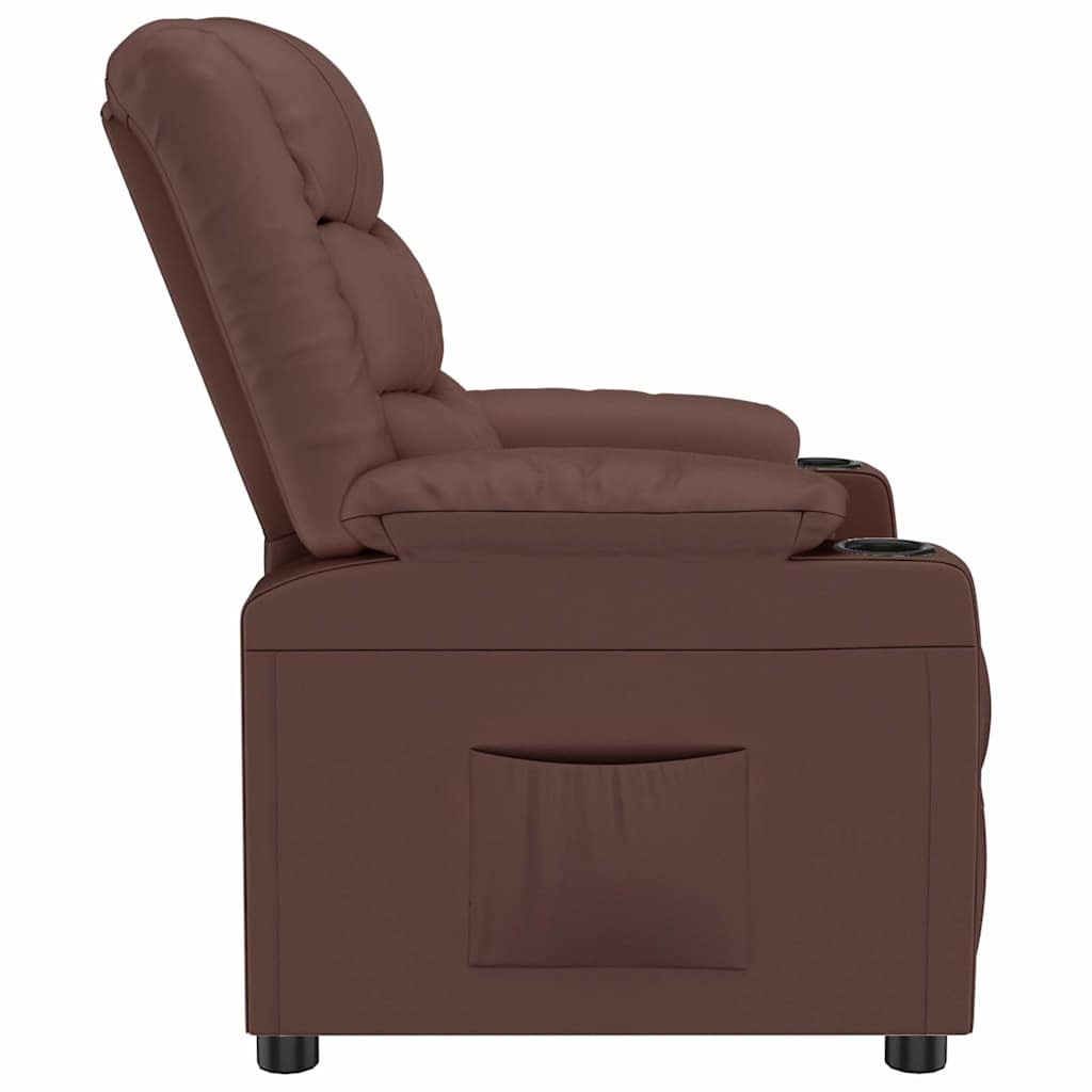 vidaXL Recliner Chair Brown Faux Leather