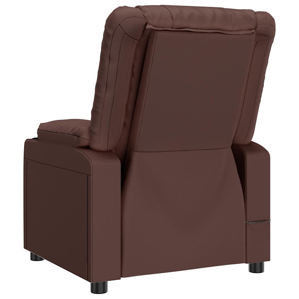 vidaXL Recliner Chair Brown Faux Leather
