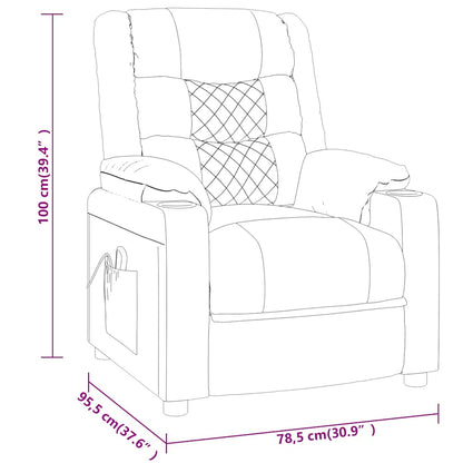 vidaXL Recliner Chair Brown Faux Leather