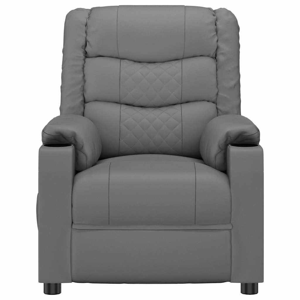 vidaXL Recliner Chair Grey Faux Leather - 66311