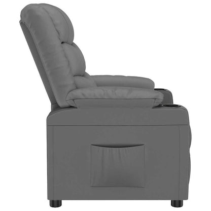 vidaXL Recliner Chair Grey Faux Leather - 66311