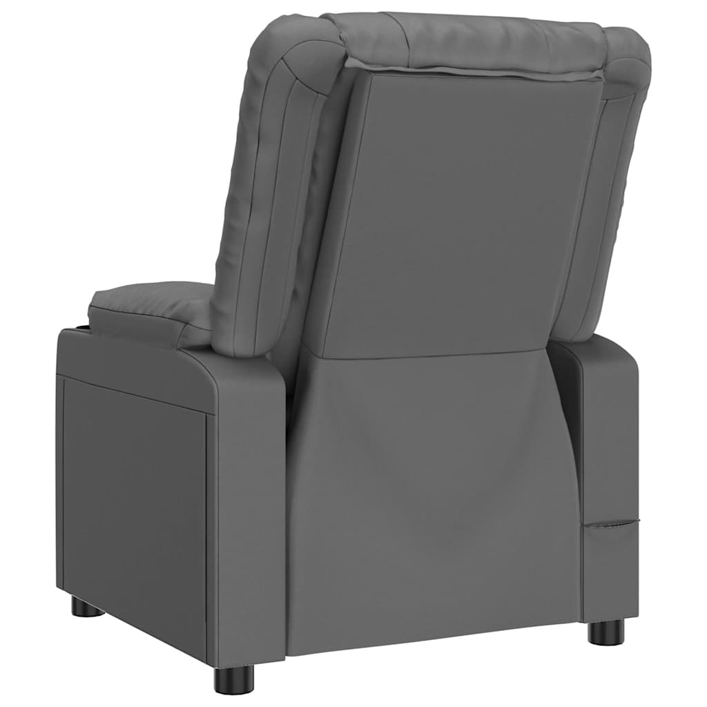vidaXL Recliner Chair Grey Faux Leather - 66311