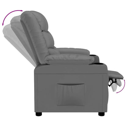 vidaXL Recliner Chair Grey Faux Leather - 66311