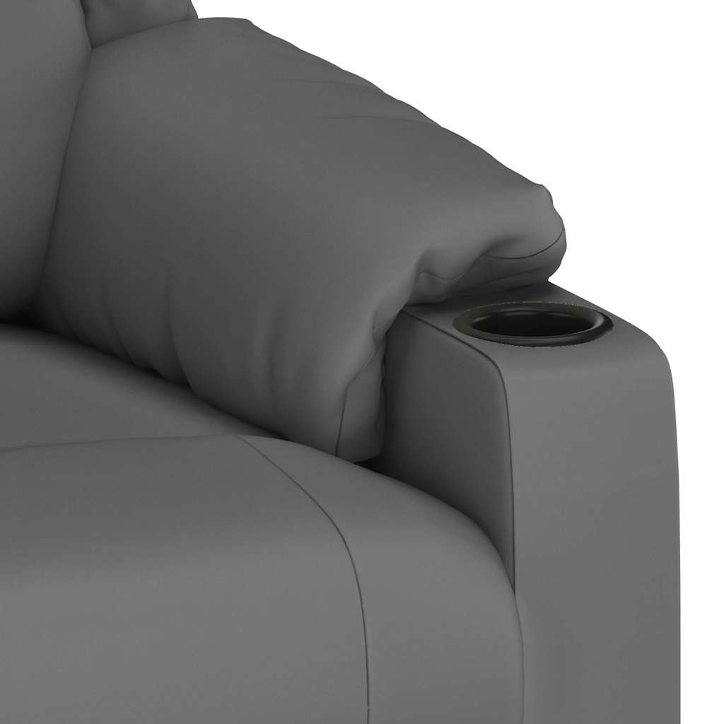 vidaXL Recliner Chair Grey Faux Leather - 66311