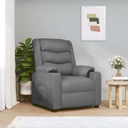 vidaXL Recliner Chair Grey Faux Leather - 66311