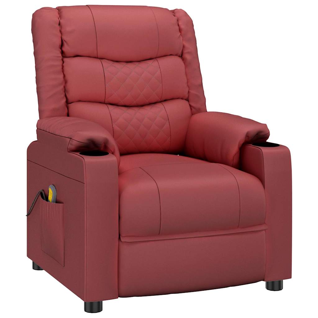 vidaXL Recliner Chair Wine Red Faux Leather - 66318