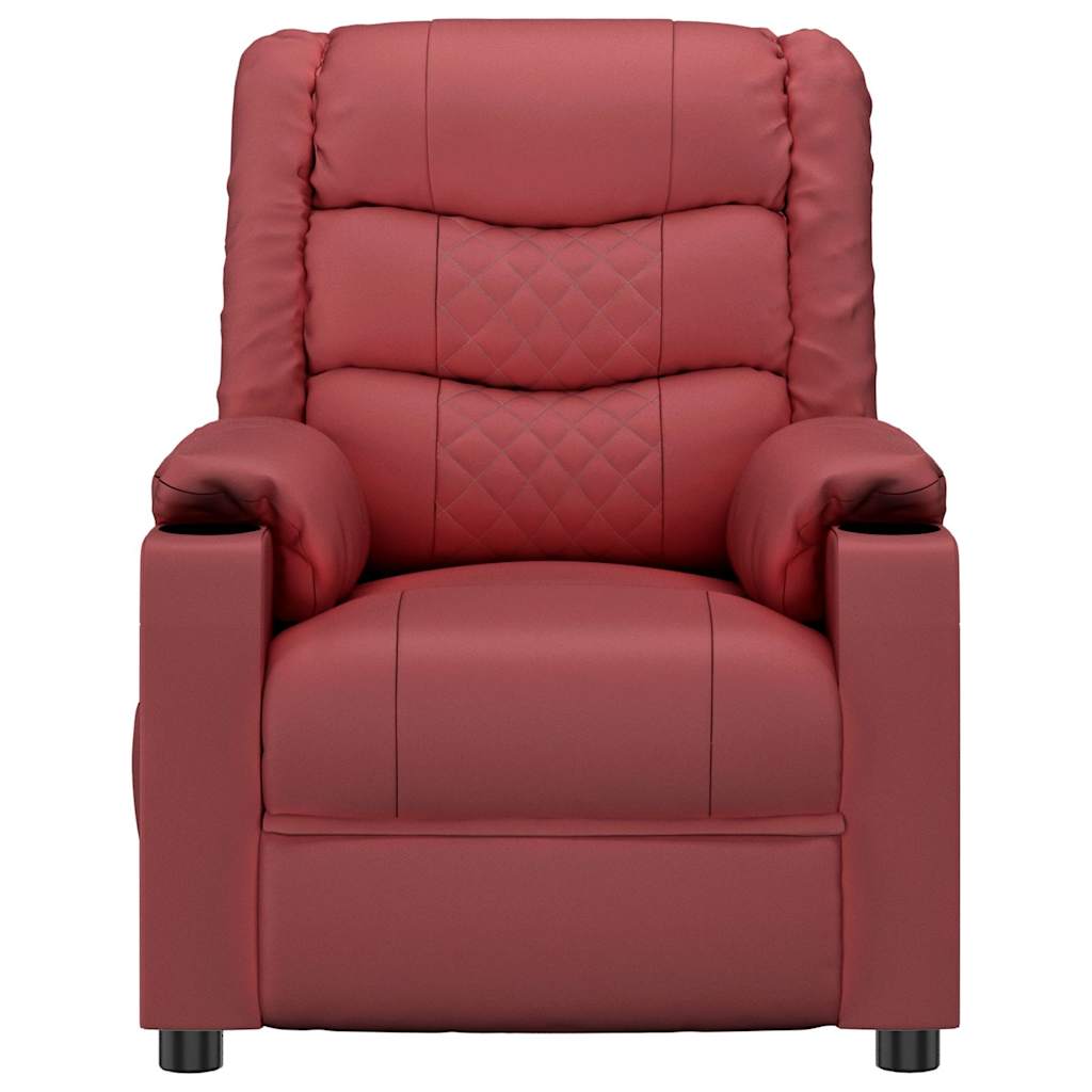 vidaXL Recliner Chair Wine Red Faux Leather - 66318