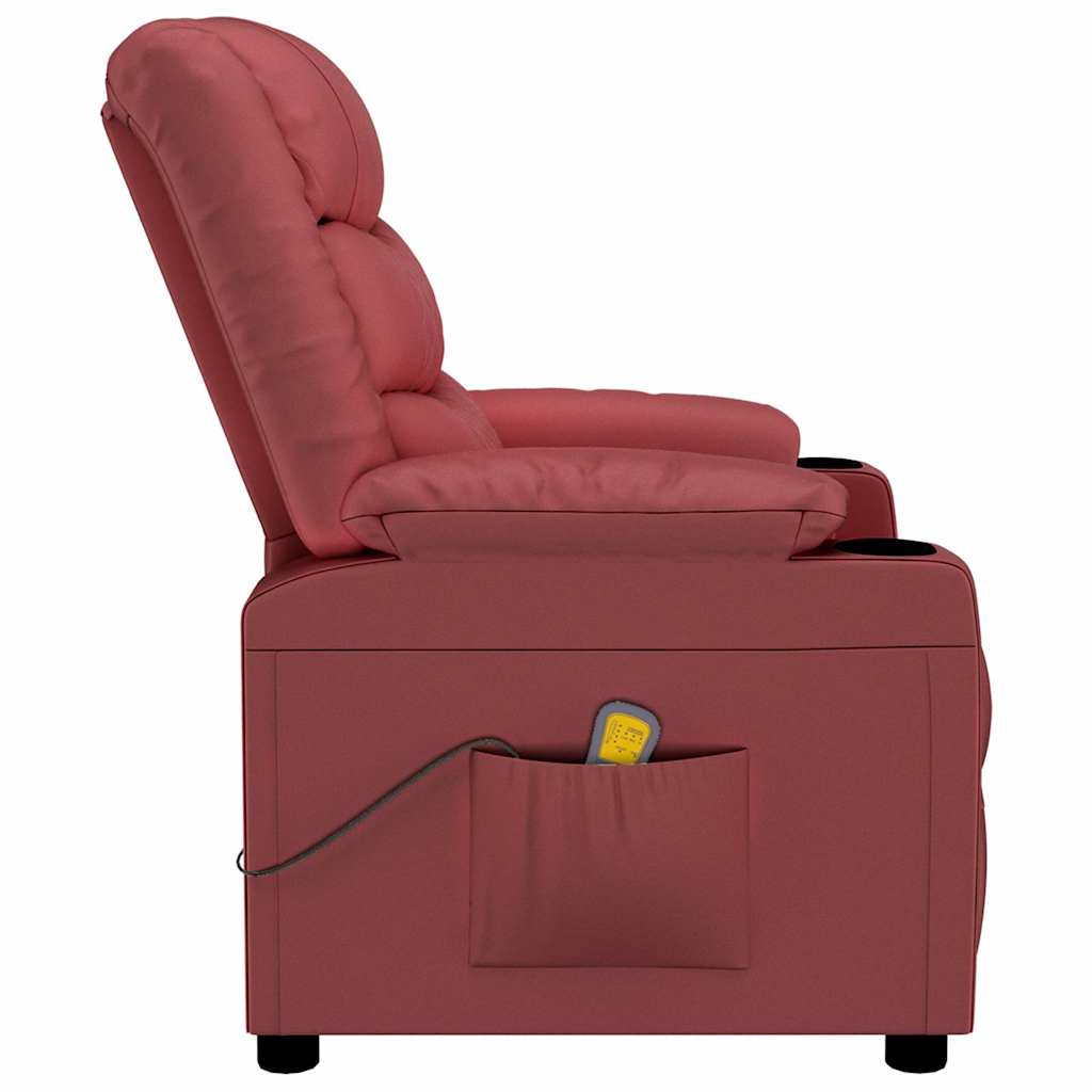 vidaXL Recliner Chair Wine Red Faux Leather - 66318