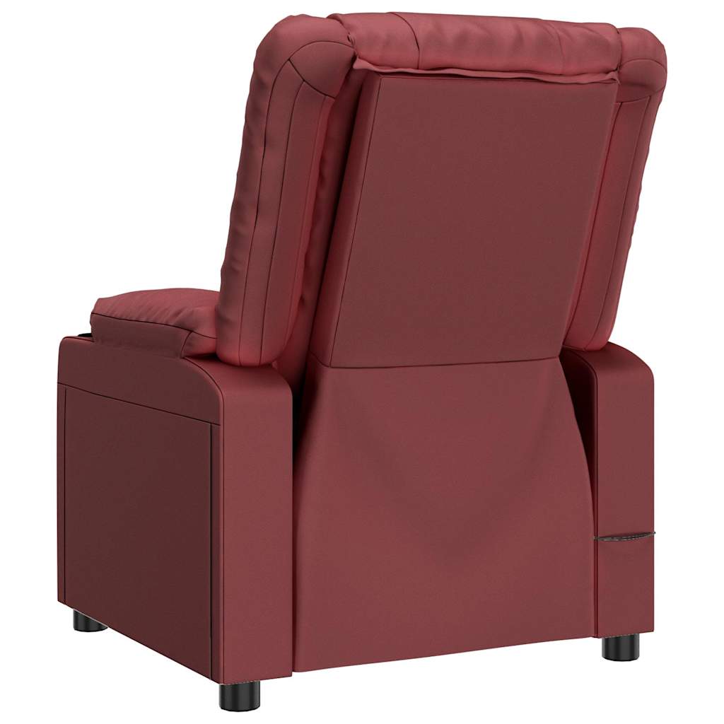 vidaXL Recliner Chair Wine Red Faux Leather - 66318