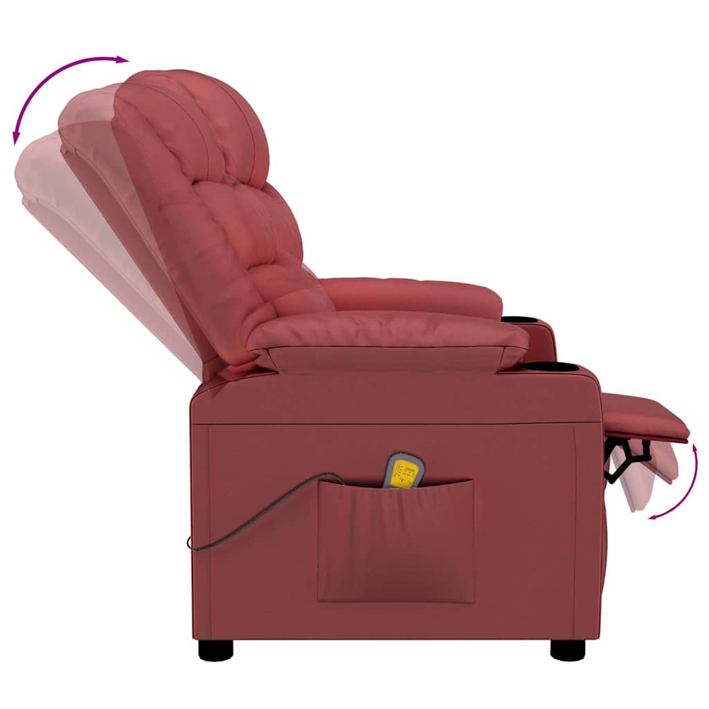 vidaXL Recliner Chair Wine Red Faux Leather - 66318