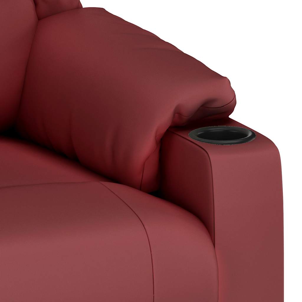 vidaXL Recliner Chair Wine Red Faux Leather - 66318