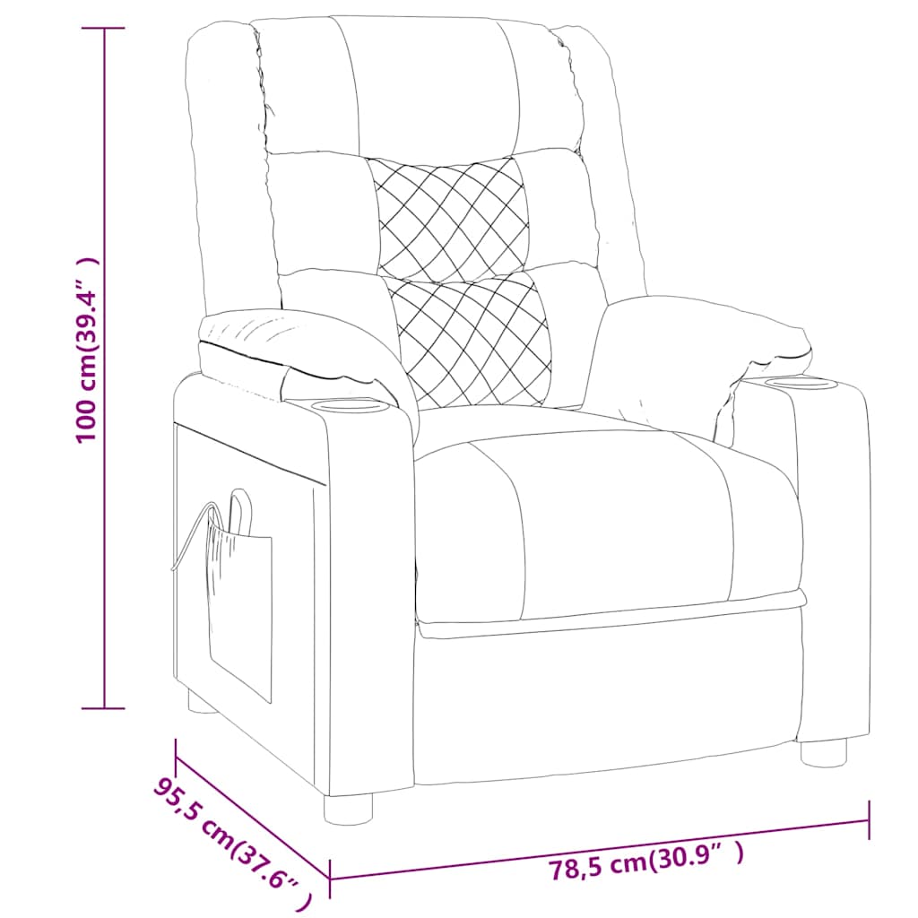 vidaXL Recliner Chair Wine Red Faux Leather - 66318