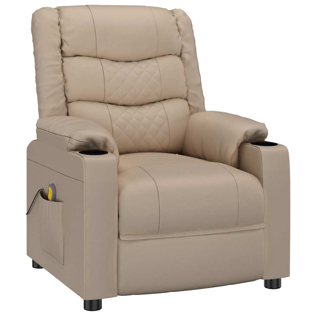 vidaXL Recliner Chair Cappuccino Faux Leather - Brown - 66319