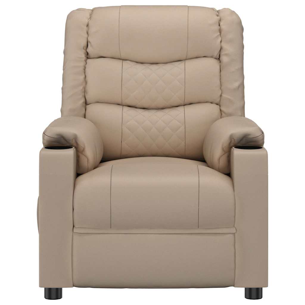 vidaXL Recliner Chair Cappuccino Faux Leather - Brown - 66319