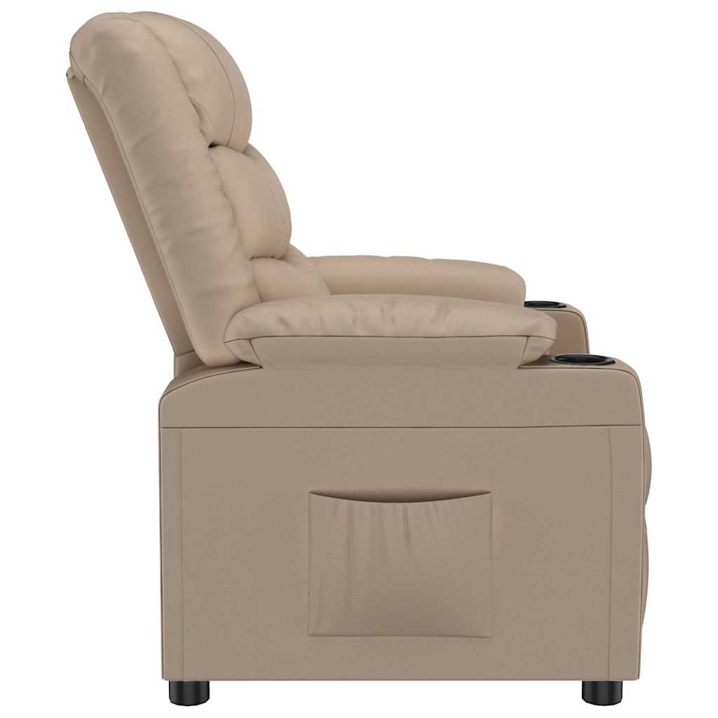 vidaXL Recliner Chair Cappuccino Faux Leather - Brown - 66319