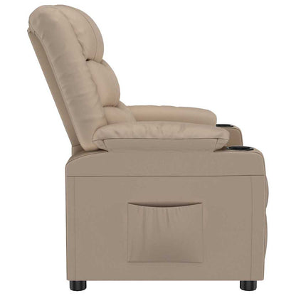 vidaXL Recliner Chair Cappuccino Faux Leather - Brown - 66319