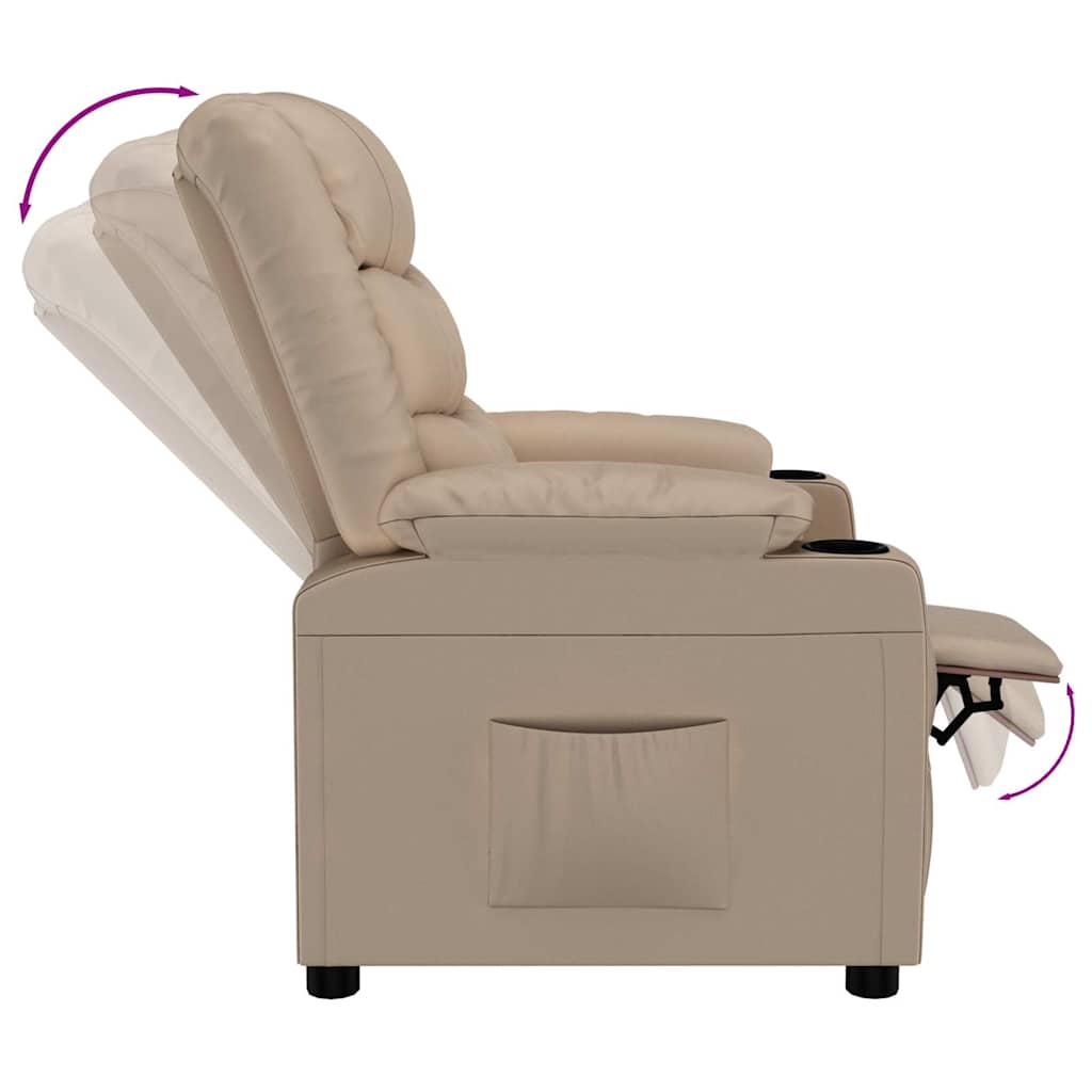 vidaXL Recliner Chair Cappuccino Faux Leather - Brown - 66319