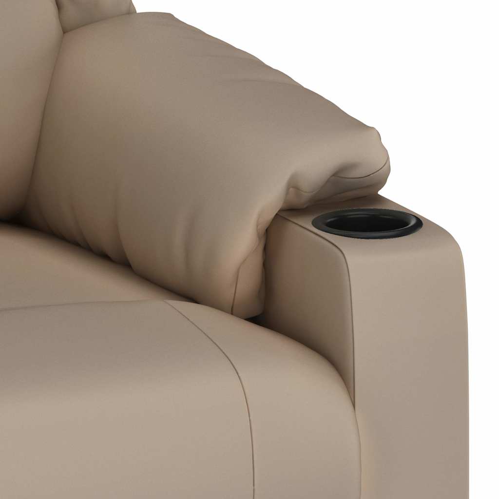 vidaXL Recliner Chair Cappuccino Faux Leather - Brown - 66319