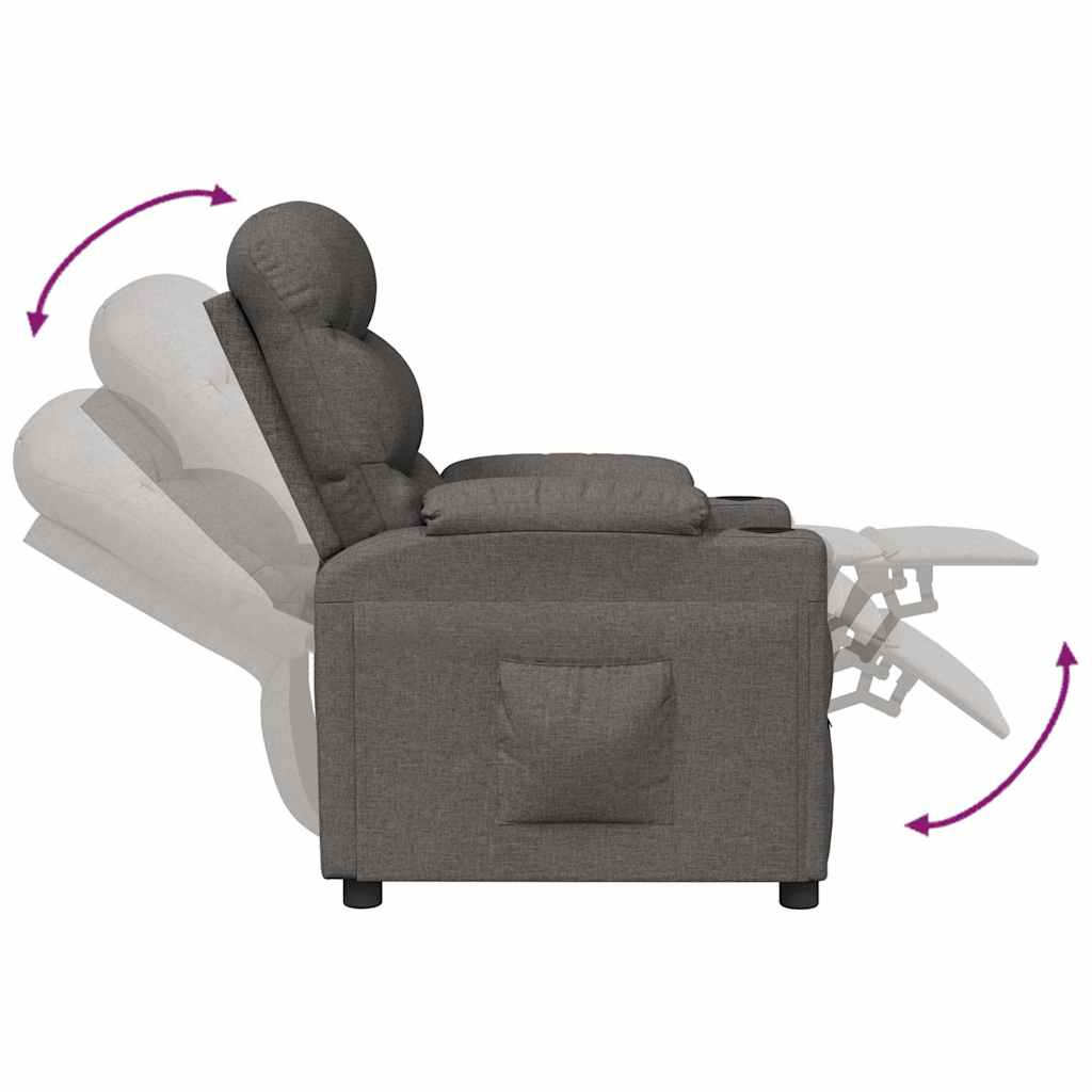 vidaXL Recliner Chair Dark Grey Fabric - 66321
