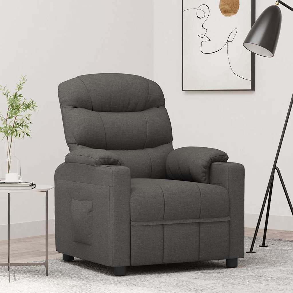 vidaXL Recliner Chair Dark Grey Fabric - 66321