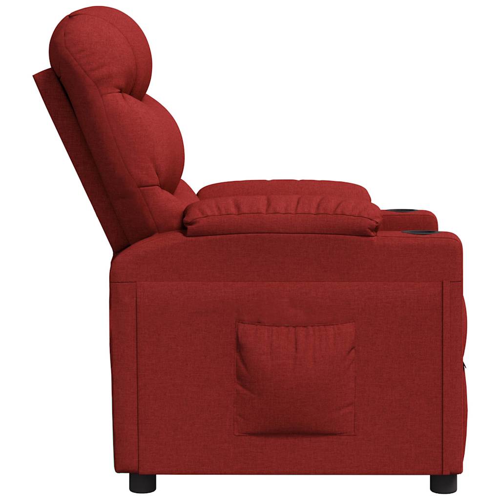 vidaXL Recliner Chair Wine Red Fabric - 66326
