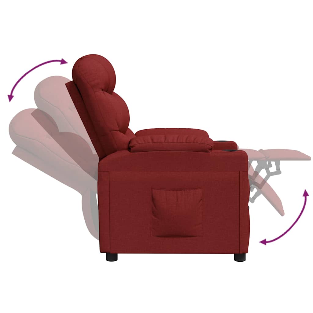 vidaXL Recliner Chair Wine Red Fabric - 66326