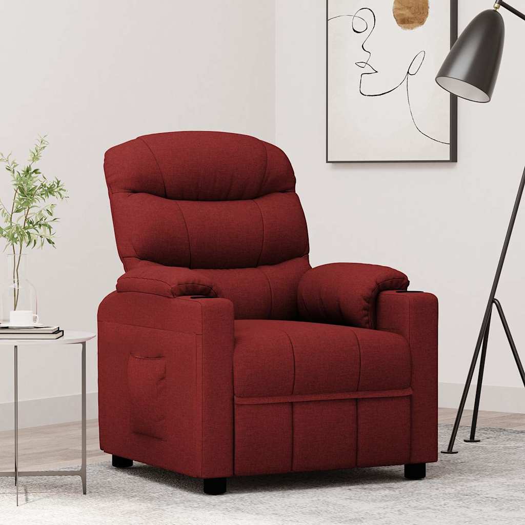 vidaXL Recliner Chair Wine Red Fabric - 66326