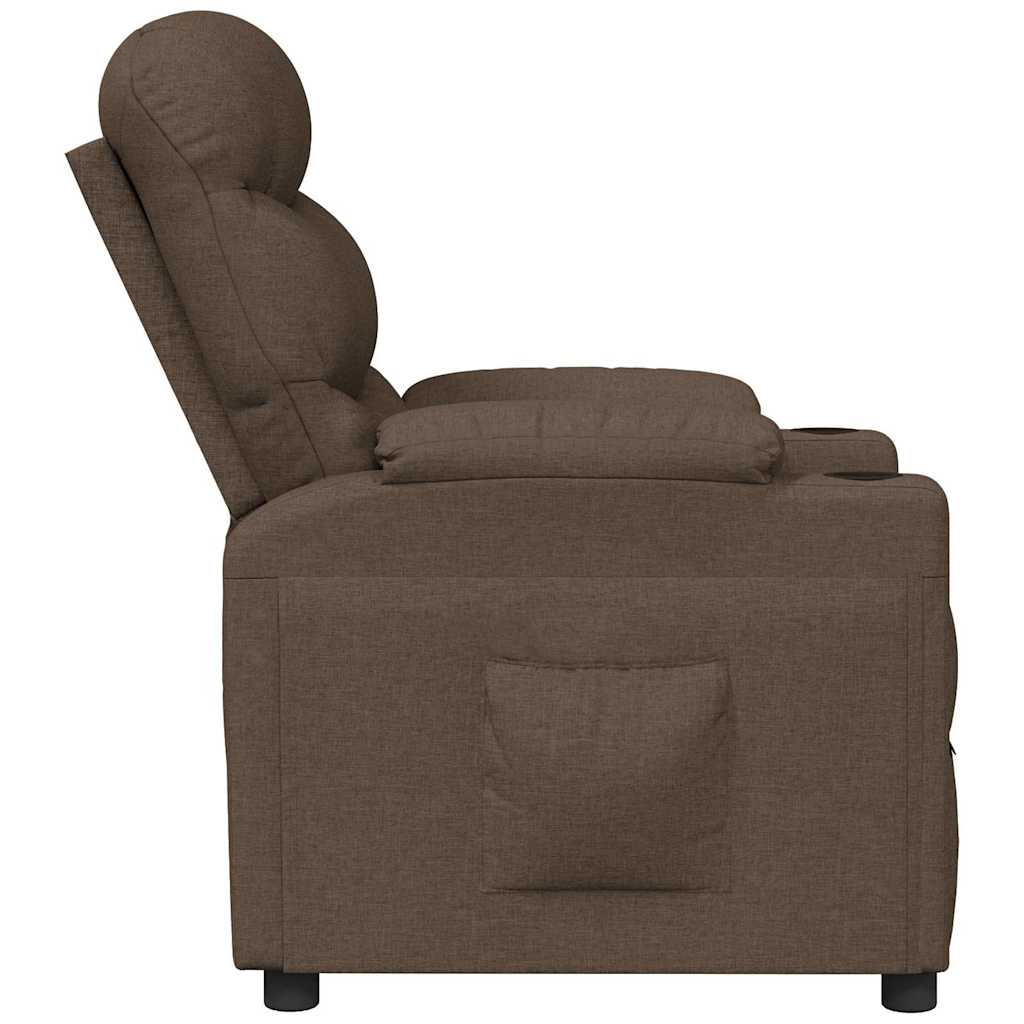 vidaXL Recliner Chair Brown Fabric
