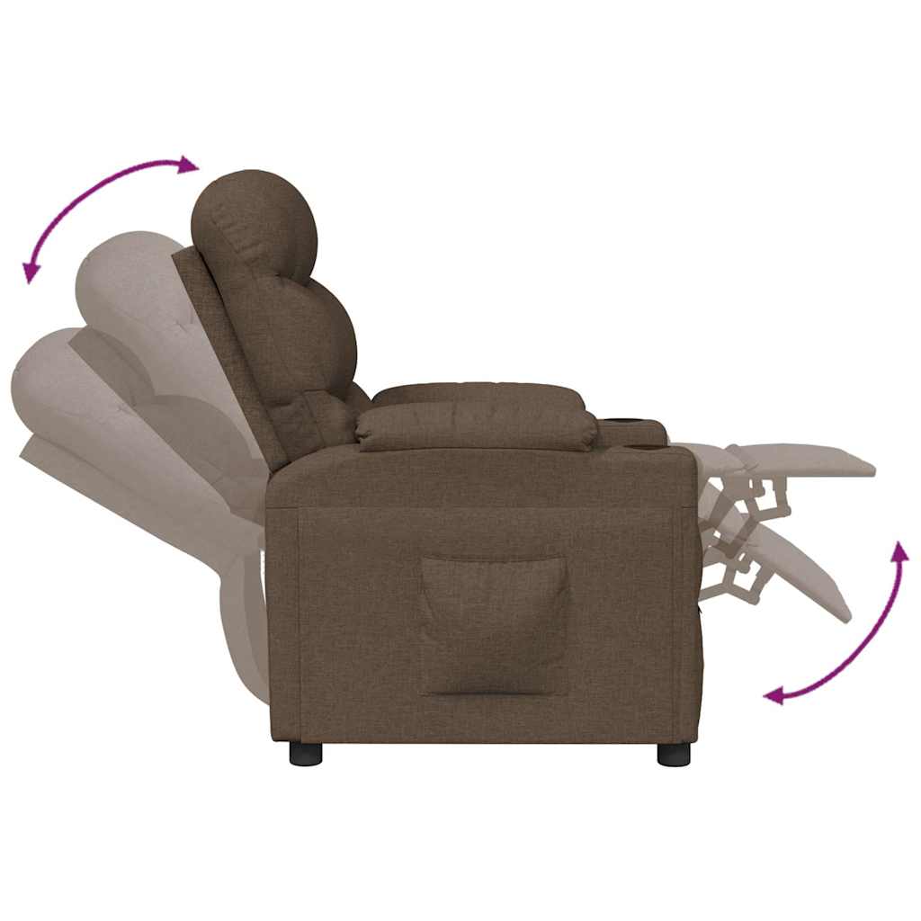 vidaXL Recliner Chair Brown Fabric