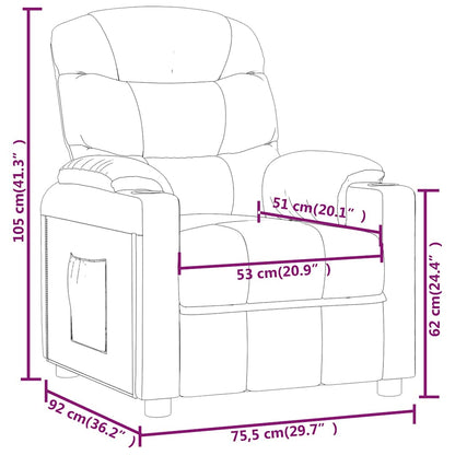 vidaXL Recliner Chair Brown Fabric