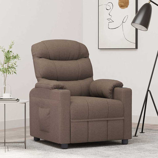 vidaXL Recliner Chair Taupe Fabric - 66346