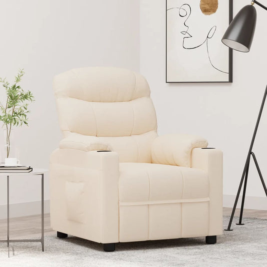 vidaXL Recliner Chair Cream Fabric