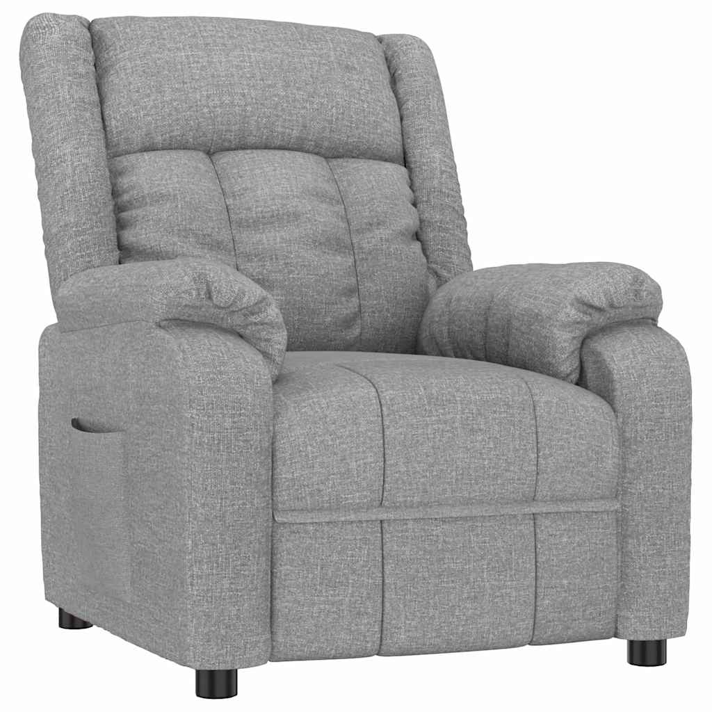 vidaXL Recliner Chair Light Grey Fabric - 66368