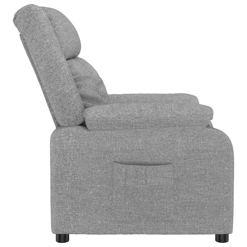 vidaXL Recliner Chair Light Grey Fabric - 66368