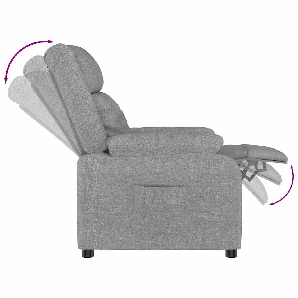 vidaXL Recliner Chair Light Grey Fabric - 66368