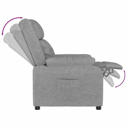 vidaXL Recliner Chair Light Grey Fabric - 66368