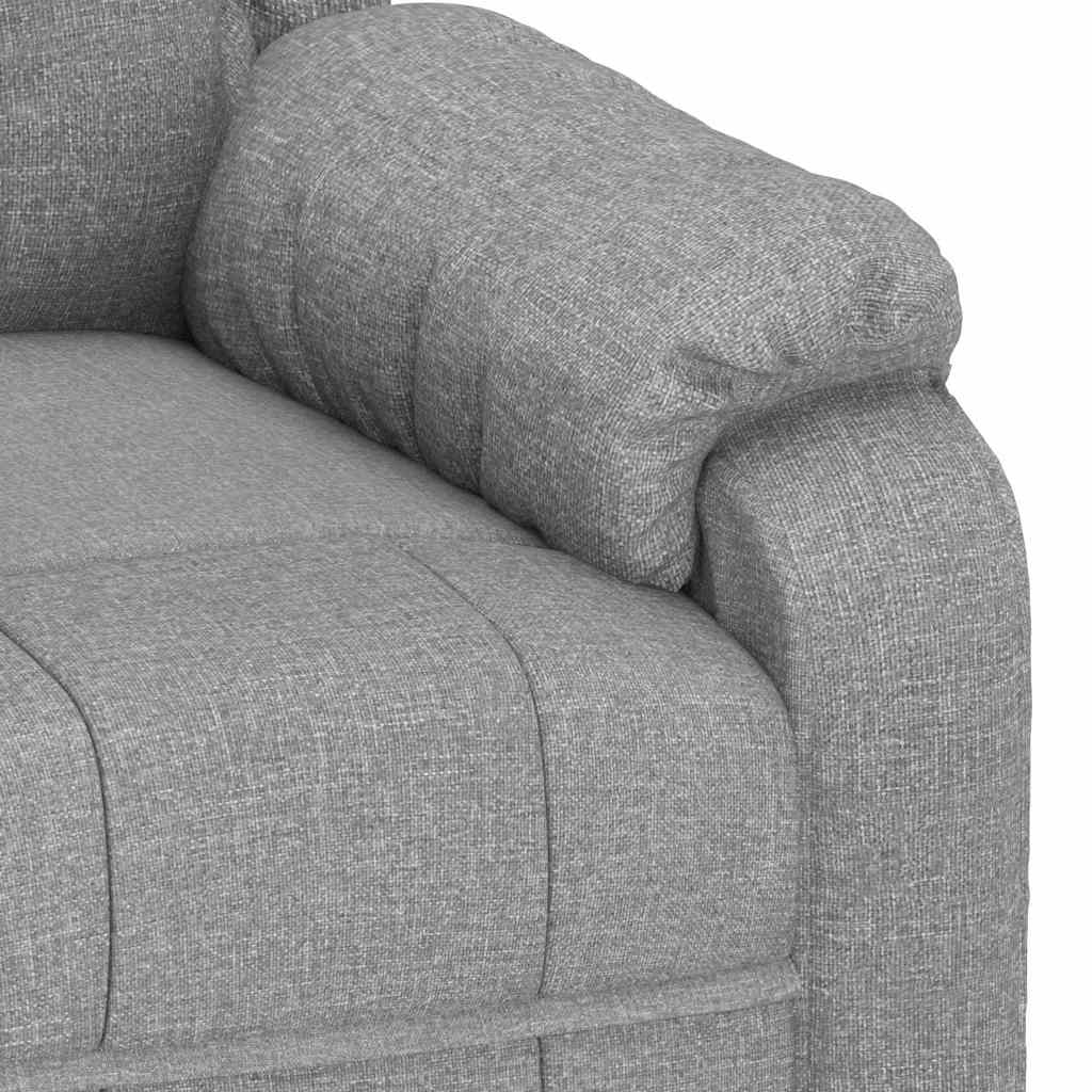 vidaXL Recliner Chair Light Grey Fabric - 66368