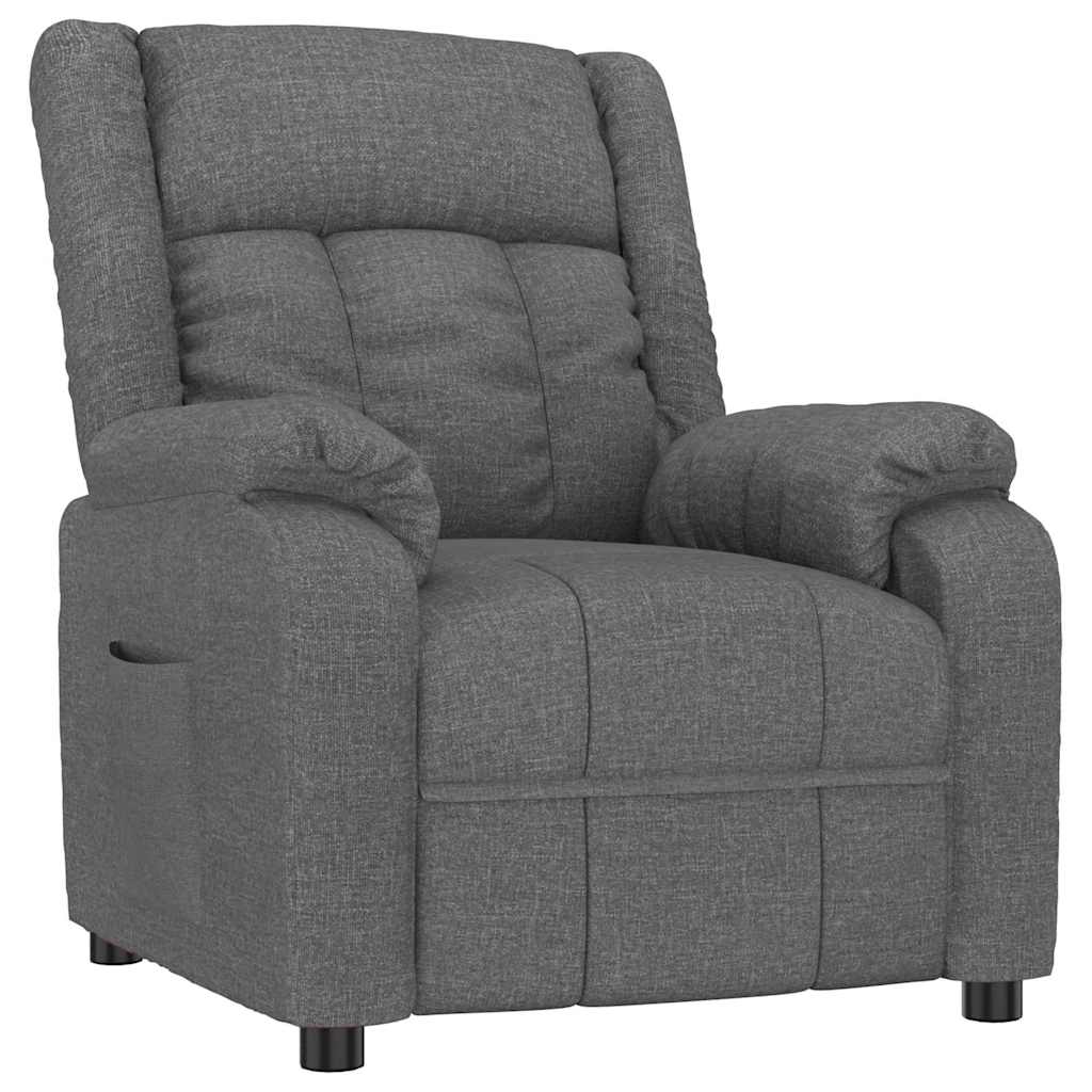 vidaXL Recliner Chair Dark Grey Fabric - 66371