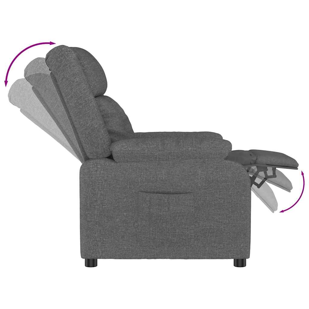 vidaXL Recliner Chair Dark Grey Fabric - 66371