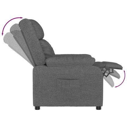 vidaXL Recliner Chair Dark Grey Fabric - 66371