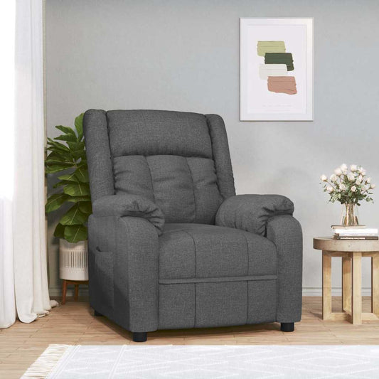 vidaXL Recliner Chair Dark Grey Fabric - 66371